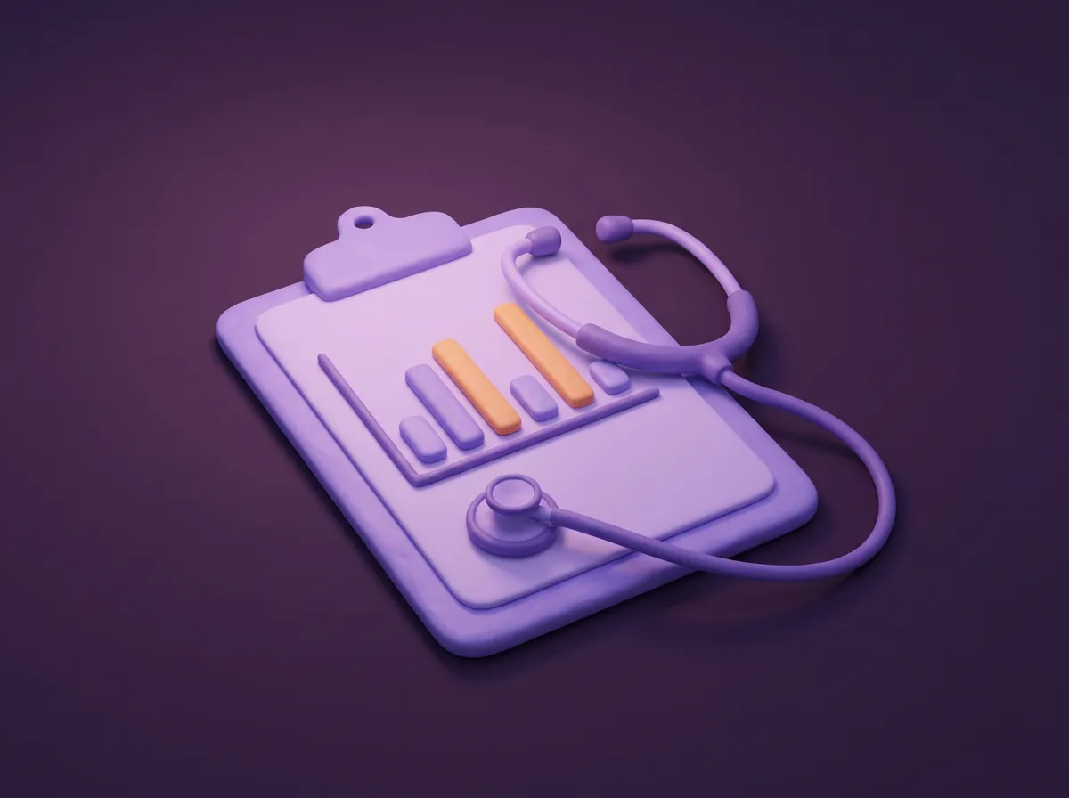 A clipboard with a chart and a stethoscope